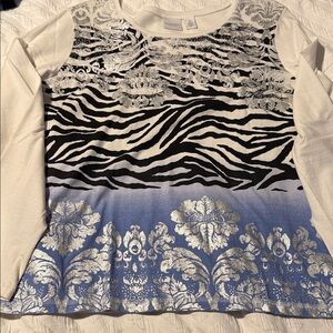 Mossimo Supply Co. Black and White Zebra Print Blouse